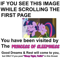 Size: 771x742 | Tagged: safe, twilight sparkle, twilight sparkle (alicorn), alicorn, pony, 4chan, anonymous, arial, bronybait, comment bait, cute, dream, female, if you see this image while scrolling, mare, meme, princess sleeplight, sleeping, tired