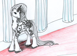 Size: 2822x2043 | Tagged: safe, artist:wielkiduchii, princess silver swirl, g2, solo, traditional art