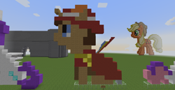 Size: 1280x658 | Tagged: safe, artist:redmagepony, oc, oc only, oc:heroic armour, minecraft, minecraft pixel art, pixel art