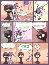 Size: 1235x1625 | Tagged: safe, artist:slitherpon, apple bloom, sweetie belle, ghost, alternate universe, comic, moody mark crusaders