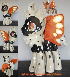 Size: 1280x1392 | Tagged: safe, artist:agatrix, oc, oc only, oc:pepper dust, mothpony, original species, irl, photo, plushie