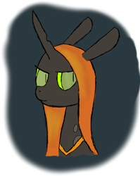 Size: 1916x2407 | Tagged: safe, artist:neighday, oc, oc only, oc:ambrosia, changeling, changeling queen, changeling oc, changeling queen oc, female, orange changeling, solo