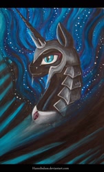 Size: 1316x2176 | Tagged: safe, artist:lanteria, derpibooru import, nightmare moon, solo, traditional art