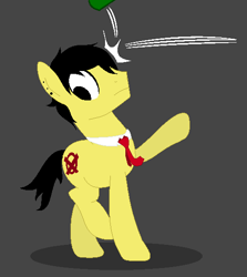 Size: 498x558 | Tagged: safe, artist:willprowlersoc's, pony, bottle, derp, male, musician, necktie, stallion, wrong way