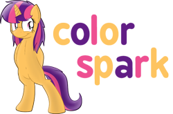 Size: 800x528 | Tagged: dead source, safe, artist:jetta-like-volkswagen, oc, oc only, oc:color spark, pony, unicorn, bipedal, cute, fluffy, header, looking at you, simple background, smiling, solo, transparent, transparent background