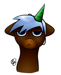 Size: 1024x1268 | Tagged: safe, artist:starshinefox, oc, oc only, oc:any pony, -.-, anypony, birthday, bust, hat, party hat, portrait, solo