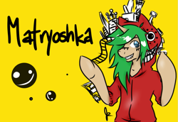 Size: 837x575 | Tagged: safe, artist:twitchygreyfox, gumi, matryoshka, ponified, solo, vocaloid