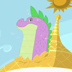 Size: 500x500 | Tagged: safe, screencap, spike, dragon, the cutie mark chronicles, cropped, cutie mark chronicles spike, huge, solo