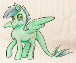 Size: 5110x4276 | Tagged: safe, artist:taritoons, oc, oc only, oc:zuthal, monster pony, original species, tatzlpony, absurd resolution, chest fluff, ear fluff, solo, traditional art