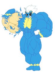Size: 524x699 | Tagged: safe, artist:minimannitaur, fleetfoot, human, bodysuit, clothes, fetish, fleetflex, flexing, humanized, muscle fetish, muscles, my muscle pony, simple background, solo, torn clothes, transparent background, wonderbolts uniform
