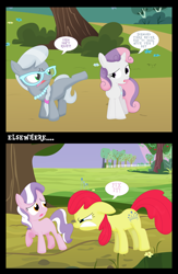 Size: 3573x5486 | Tagged: safe, artist:cmpony, artist:mattmiles, apple bloom, diamond tiara, silver spoon, sweetie belle, blank flank, body swap, swapped cutie marks