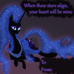 Size: 1280x1280 | Tagged: safe, artist:azurek, nightmare moon, nicemare moon, solo, valentine