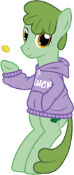 Size: 6000x14130 | Tagged: safe, artist:wewius, oc, oc only, oc:cloverleaf, earth pony, pony, absurd resolution, clothes, coin, hoodie, solo