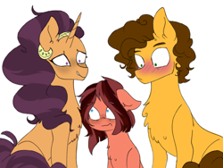 Size: 1024x768 | Tagged: safe, artist:eclairice, cheese sandwich, saffron masala, oc, oc:rosalia, spice up your life, cheese masala, crack shipping, female, male, offspring, parent:cheese sandwich, parent:pinkie pie, parents:cheesepie, shipping, straight