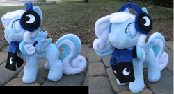 Size: 1072x583 | Tagged: safe, artist:drachefrau, oc, oc only, oc:snowdrop, clothes, custom, earmuffs, irl, photo, plushie, scarf, toy