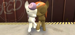 Size: 1280x600 | Tagged: safe, button mash, sweetie belle, female, holding hooves, love, male, shipping, straight, sweetiemash