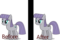 Size: 2242x1507 | Tagged: safe, artist:thepokebrony, derpibooru import, maud pie, before and after, equal cutie mark