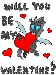 Size: 768x1024 | Tagged: safe, artist:lhs1014, changeling, heart, solo, valentine's day