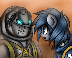 Size: 1280x1024 | Tagged: safe, artist:phokingmod, oc, oc:naked steel, armor, grey knights, ponified, power armor, powered exoskeleton, space marine, ultramarine, warhammer (game), warhammer 40k