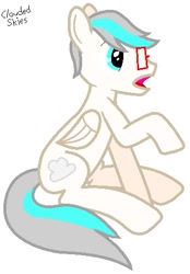 Size: 331x475 | Tagged: safe, artist:clouded skies, oc, oc only, oc:clouded skies, pegasus, pony, digital art, glasses, ms paint, solo