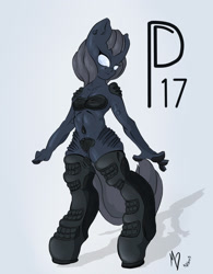 Size: 2256x2888 | Tagged: safe, artist:mdgusty, oc, oc only, anthro, android, anthro oc, glock, glock 17