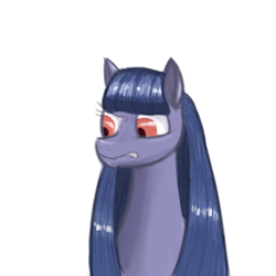 Size: 500x500 | Tagged: safe, artist:kopaleo, oc, oc only, oc:cosmia nebula, annoyed, bust, portrait