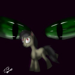 Size: 894x894 | Tagged: safe, artist:jtkm, oc, oc only, dark, green eyes, insanity