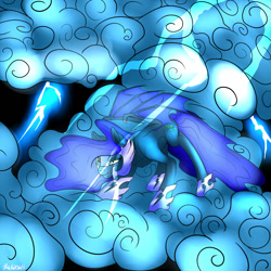 Size: 1200x1200 | Tagged: safe, artist:backlash91, oc, oc only, oc:sweet words, bat pony, pony, armor, cloud, cloudy, solo