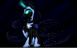 Size: 885x554 | Tagged: safe, artist:le-poofe, derpibooru import, nightmare moon, glowing horn, solo