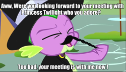 Size: 961x544 | Tagged: safe, edit, edited screencap, screencap, spike, dragon, princess spike (episode), caption, image macro, meme