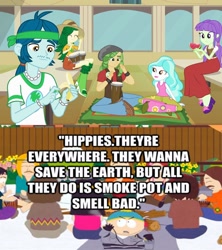 Size: 1920x2160 | Tagged: safe, screencap, captain planet, paisley, sandalwood, starlight, sweet leaf, equestria girls, background human, eco kids, eric cartman, hippie, image macro, meme, south park