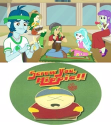 Size: 1920x2160 | Tagged: safe, screencap, captain planet, paisley, sandalwood, starlight, sweet leaf, equestria girls, background human, eco kids, eric cartman, hippie, image macro, meme, south park