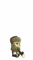 Size: 720x1280 | Tagged: safe, artist:ntheping, march gustysnows, clothes, coat, hat, solo, ushanka