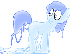 Size: 1280x985 | Tagged: safe, artist:normalevan, oc, oc only, oc:frost bite, goo pony, original species, female, melting, messy, solo