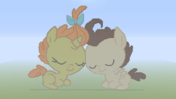 Size: 1280x720 | Tagged: safe, pound cake, pumpkin cake, cake twins, minecraft, minecraft pixel art, pixel art