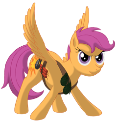 Size: 1835x1920 | Tagged: safe, artist:nebulastar985, scootaloo, dynamite, grenade, solo, this will end in tears