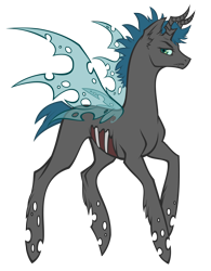 Size: 1050x1345 | Tagged: safe, artist:haventide, oc, oc only, oc:morphos, changeling, solo