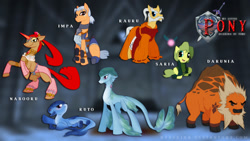 Size: 1280x720 | Tagged: safe, artist:ryuukiba, crossover, darunia, impa, nabooru, ponified, princess ruto, rauru, saria, the legend of zelda, the legend of zelda: ocarina of time