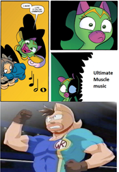 Size: 712x1024 | Tagged: safe, artist:jay fosgitt, cheerilee, spoiler:comic, exploitable meme, kid muscle, kinnikuman nisei, meme, surprise entrance meme, ultimate muscle