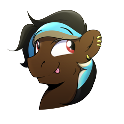 Size: 3000x3000 | Tagged: safe, artist:sidekick, oc, oc only, bust, commission, earring, icon, piercing, portrait, simple background, solo, tongue out