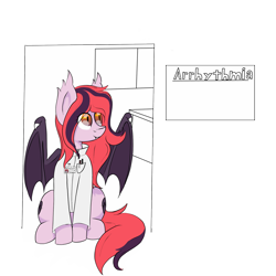 Size: 1800x1800 | Tagged: artist needed, safe, oc, oc only, oc:arrhythmia, bat pony, pony, nurse, solo