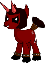 Size: 552x762 | Tagged: artist needed, safe, oc, oc only, bicorn, bracelet, cloven hooves, multiple horns, spiked wristband