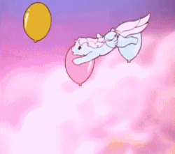 Size: 391x346 | Tagged: safe, screencap, heart throb, wind whistler, g1, animated, balloon, flying