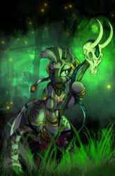 Size: 656x1000 | Tagged: safe, artist:dfectivedvice, artist:firebird145, zecora, semi-anthro, zebra, solo