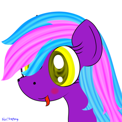 Size: 2500x2500 | Tagged: safe, artist:asknoxthepony, oc, oc only, oc:rez, bust, female, portrait, solo, tongue out