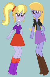 Size: 616x950 | Tagged: safe, artist:berrypunchrules, cloud kicker, cloudy kicks, equestria girls, background human, duo, equestria girls-ified, female, simple background