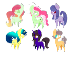 Size: 1024x768 | Tagged: safe, artist:elskafox, oc, oc only, oc:artline, oc:broken scribble, oc:cosmia nebula, oc:lizzie, oc:solar bronze, chibi