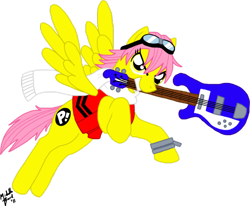 Size: 900x742 | Tagged: artist needed, safe, flcl, guitar, haruhara haruko, ponified