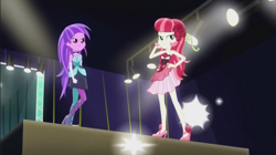 Size: 851x476 | Tagged: safe, screencap, amethyst star, roseluck, sparkler, equestria girls, life is a runway