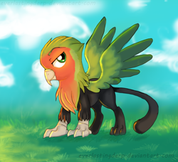 Size: 2484x2263 | Tagged: safe, artist:everlastingderp, oc, oc only, griffon, solo